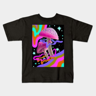 Tune in Drop Out - Retro Mushroom Design Kids T-Shirt